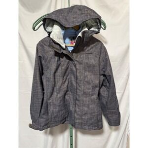 Pulse Girls 10/12 Hooded Ski Jacket Gray Insulated Winter Coat Y2K k